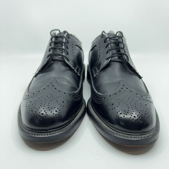 O'Sullivan Men’s Size 10.5 D Black Leather USA Made Long Wingtip Dress Shoes - Picture 2 of 11